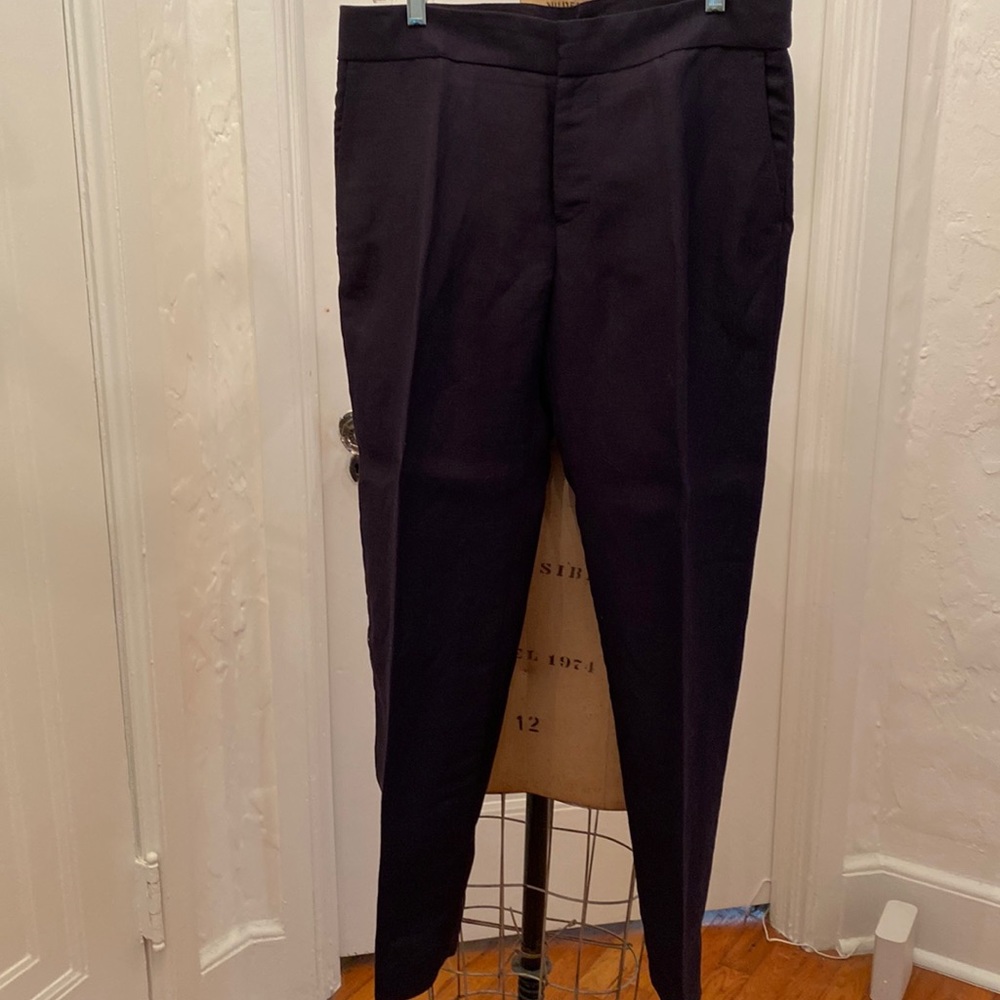 NWT. Zara navy linen trousers size 10